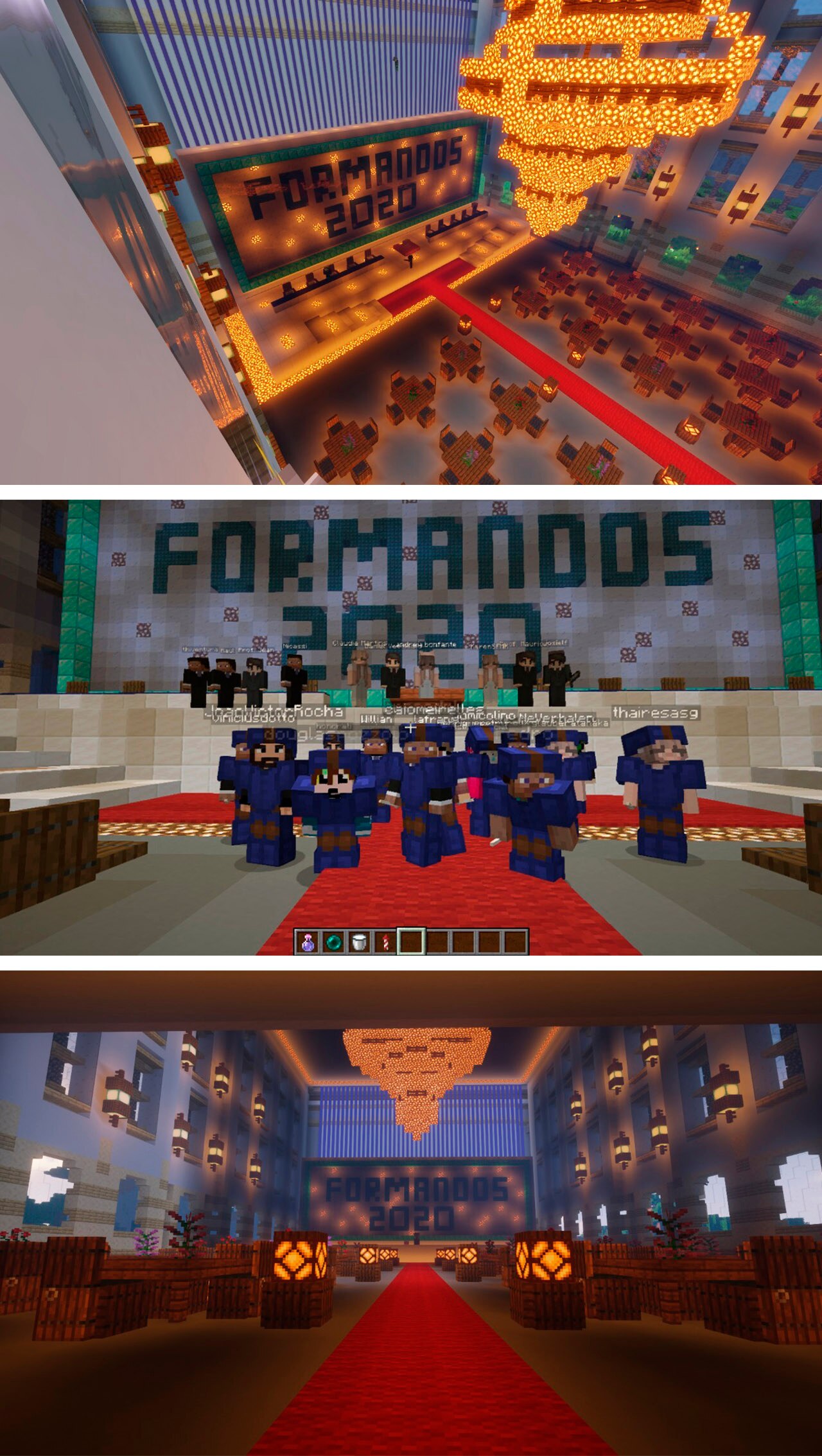 Alunos realizam formatura na plataforma Minecraft