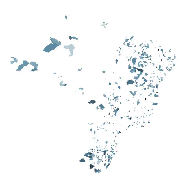 Mapa coroplético de prefeituras conquistadas pelo PP